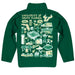 South Florida Bulls USF Hand Sketched Vive La Fete Impressions Artwork Green Boys Quarter Zip Pullover V1 - Vive La Fête - Online Apparel Store