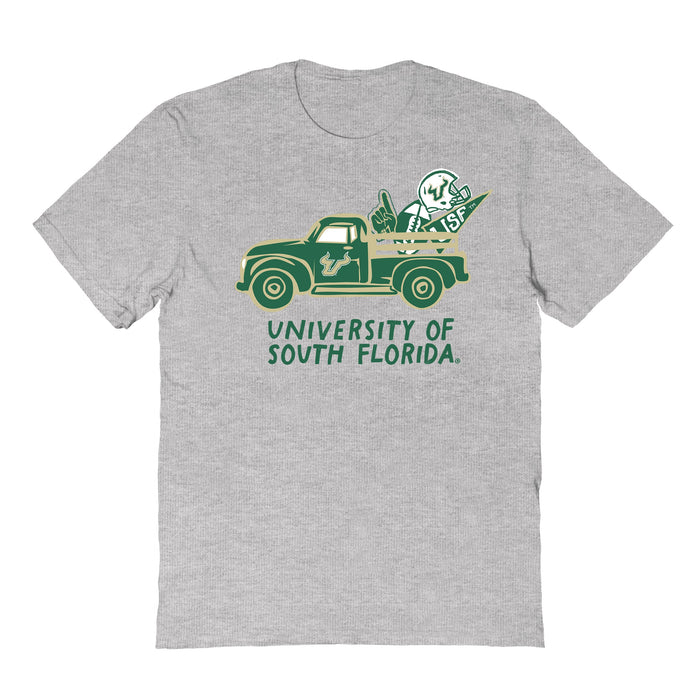 South Florida Bulls USF Hand Sketched Vive La Fete Impressions Truck Kids Grey Cotton T-shirt