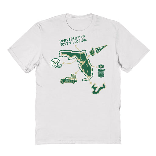 South Florida Bulls USF Hand Sketched Vive La Fete Impressions Icones Kids White T-shirt