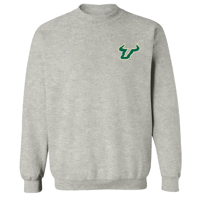 South Florida Bulls USF Hand Sketched Vive La Fete Impressions Artwork Gray Crew Neck Sweatshirt for Women