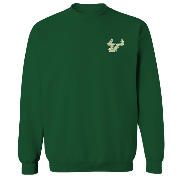 South Florida Bulls USF Hand Sketched Vive La Fete Impressions Artwork Green Crew Neck Sweatshirt for Women