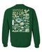 South Florida Bulls USF Hand Sketched Artwork Green Crewneck Sweatshirt for Women - Vive La Fête - Online Apparel Store
