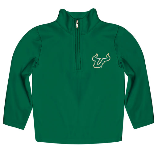 South Florida Bulls Vive La Fete Logo and Mascot Name Womens Green Quarter Zip Pullover