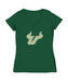 South Florida Bulls USF Women's V-neck Fitted Cotton T-Shirt Green