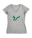 South Florida Bulls USF Women's V-neck Fitted Cotton T-Shirt Grey
