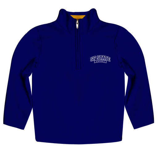 San Francisco State Gators SFSU Vive La Fete Game Day Solid Purple Quarter Zip Pullover Sleeves