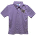 Northwestern State Demons Embroidered Purple Stripes Short Sleeve Polo Box Shirt