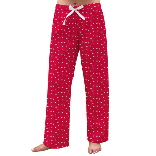 SHU Sacred Heart Pioneers Vive La Fete Game Day All Over Logo Women Red Lounge Pants