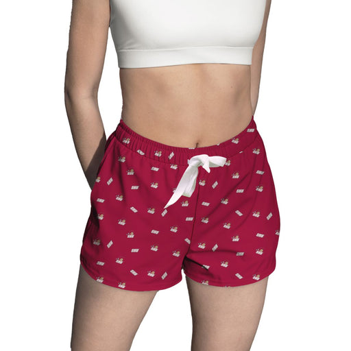 SHU Sacred Heart Pioneers Vive La Fete Game Day All Over Logo Women Red Lounge Shorts