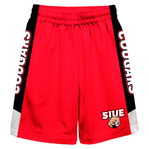 Southern Illinois Cougars SIUE Vive La Fete Game Day Red Stripes Boys Solid Black Athletic Mesh Short