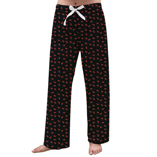 Southern Illinois Cougars SIUE Vive La Fete Game Day All Over Logo Women Black Lounge Pants