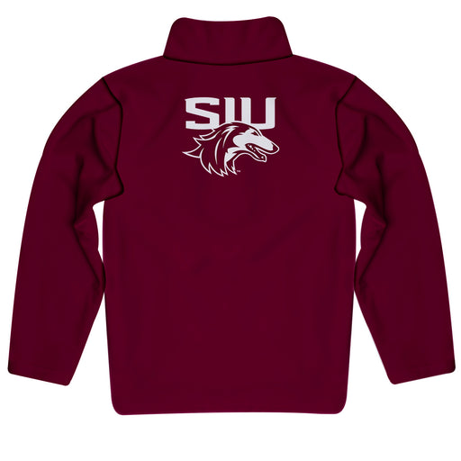 Southern Illinois Salukis SIU Vive La Fete Game Day Solid Maroon Quarter Zip Pullover Sleeves - Vive La Fête - Online Apparel Store