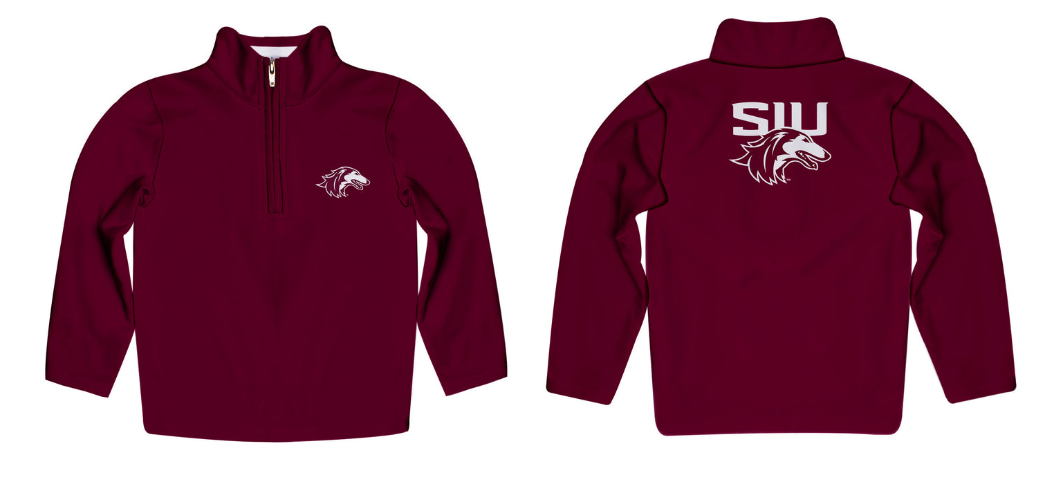 Southern Illinois Salukis SIU Vive La Fete Game Day Solid Maroon Quarter Zip Pullover Sleeves - Vive La Fête - Online Apparel Store