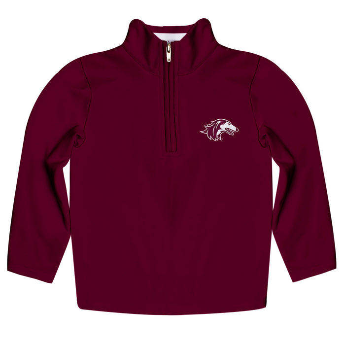 Southern Illinois Salukis SIU Vive La Fete Game Day Solid Maroon Quarter Zip Pullover Sleeves