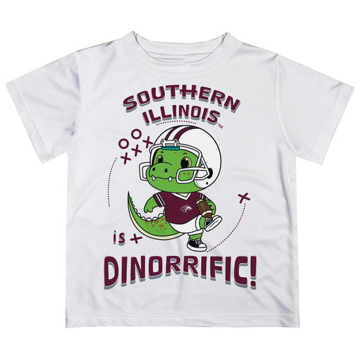 Southern Illinois Salukis SIU Vive La Fete Dinorrific Boys Game Day White Short Sleeve Tee
