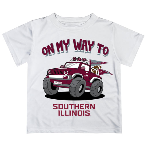 Southern Illinois Salukis SIU Vive La Fete Monster Truck Boys Game Day White Short Sleeve Tee