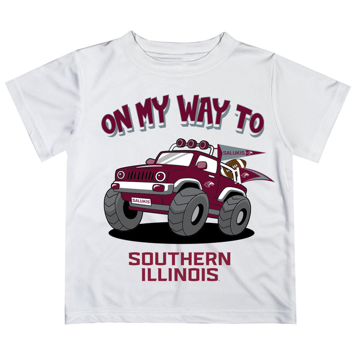 Southern Illinois Salukis SIU Vive La Fete Monster Truck Boys Game Day White Short Sleeve Tee