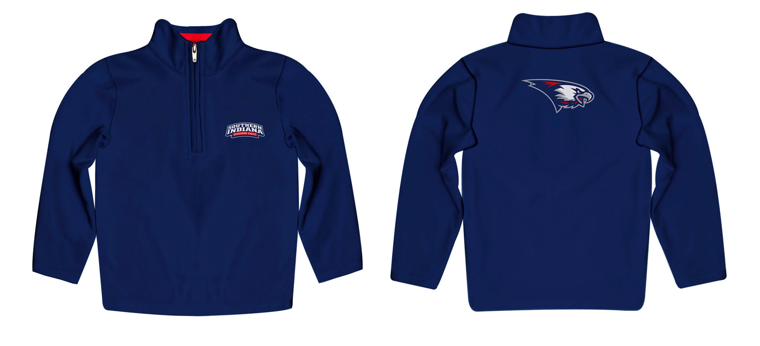 Southern Indiana Screaming Eagles USI Vive La Fete Game Day Solid Blue Quarter Zip Pullover Sleeves - Vive La Fête - Online Apparel Store