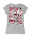 St. Josephs Hawks Hand Sketched Vive La Fete Impressions Artwork Grey Girls Cotton Short Sleeve Tee - Vive La Fête - Online Apparel Store