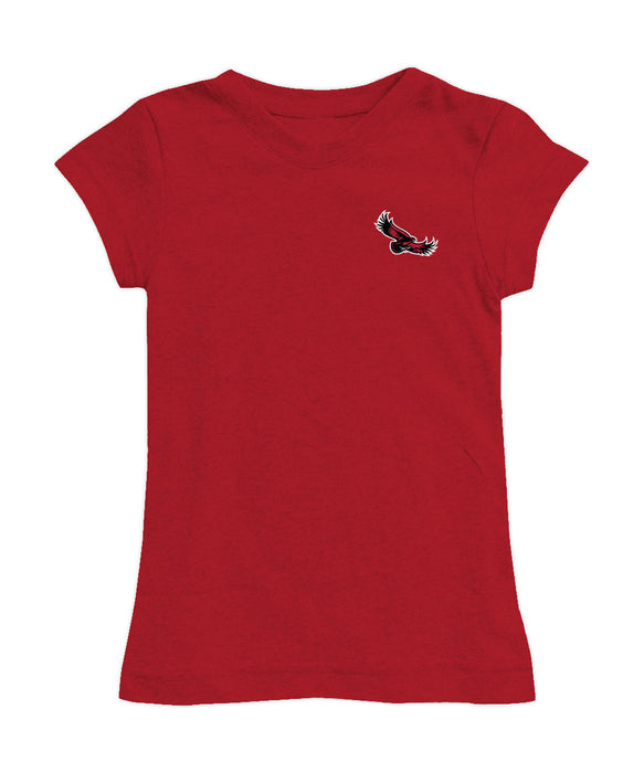 St. Josephs Hawks Hand Sketched Vive La Fete Impressions Artwork Red Girls Cotton Short Sleeve Tee