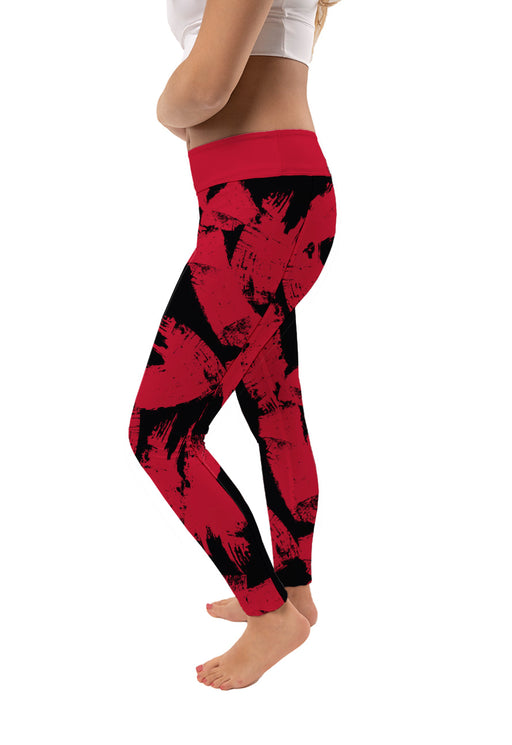 St. Josephs Hawks Vive La Fete Paint Brush Logo on Waist Women Crimson Yoga Leggings - Vive La Fête - Online Apparel Store