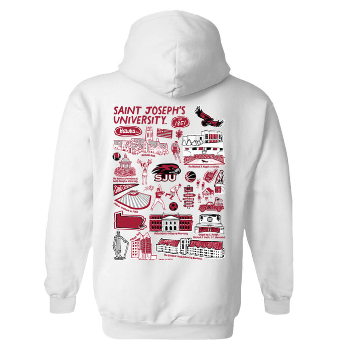 St. Josephs Hawks Hand Sketched Artwork Cotton Fleece Women Hoodie - Vive La Fête - Online Apparel Store