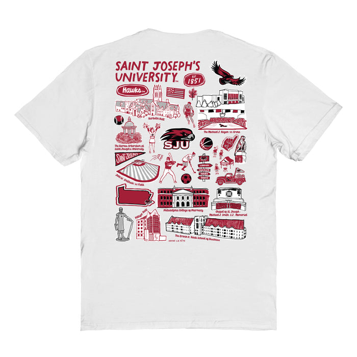 St. Josephs Hawks Vive La Fete Impressions Artwork Womens Cotton Tshirt - Vive La Fête - Online Apparel Store