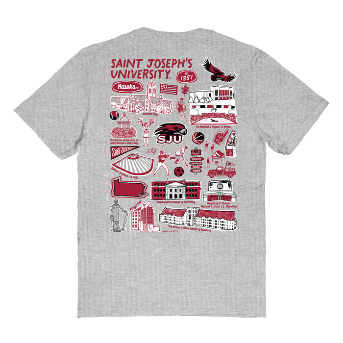 St. Josephs Hawks Vive La Fete Impressions Artwork Womens Cotton Tshirt - Vive La Fête - Online Apparel Store