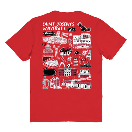 St. Josephs Hawks Vive La Fete Impressions Artwork Womens Cotton Tshirt - Vive La Fête - Online Apparel Store