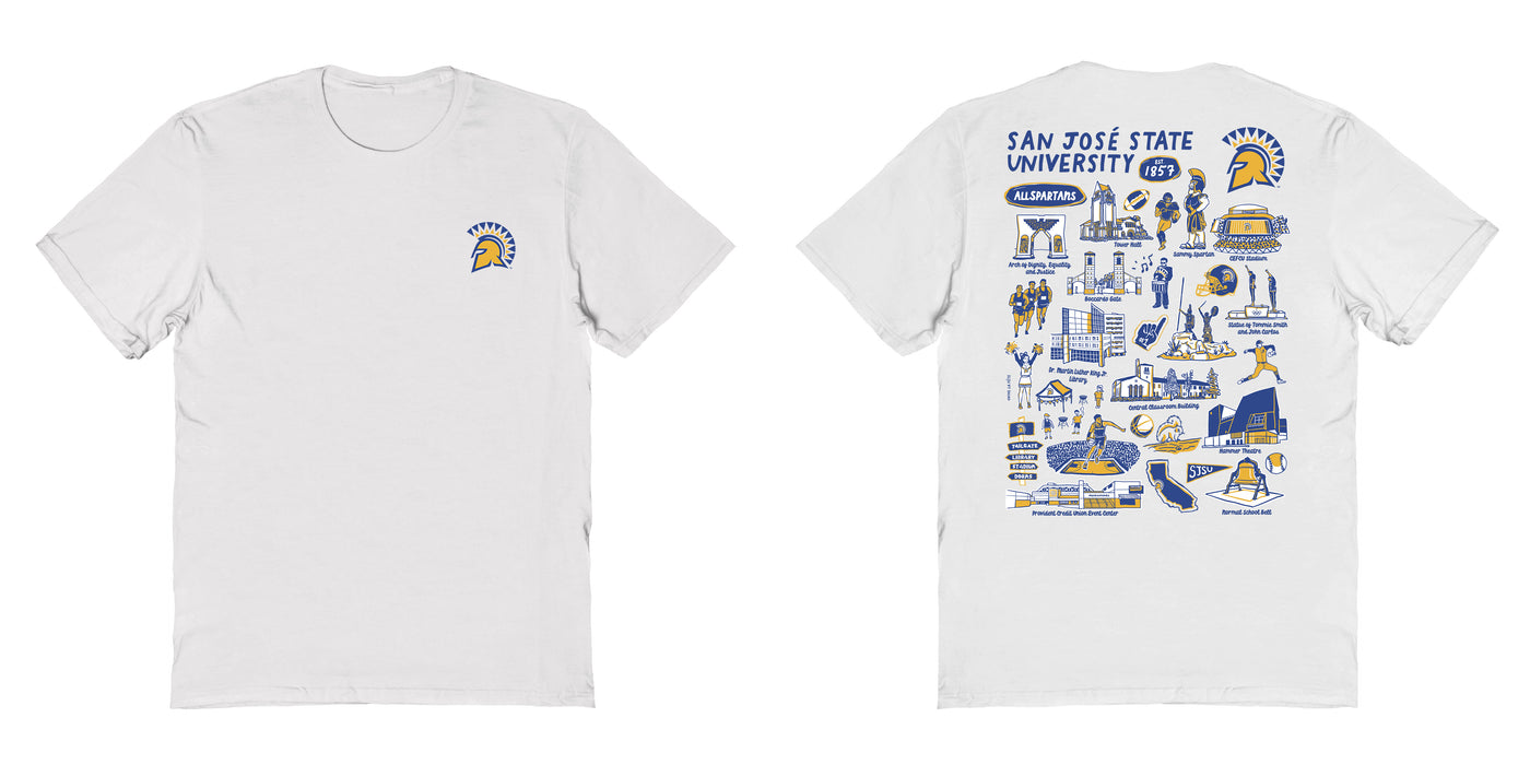 San Jose State Spartans Vive La Fete Impressions Artwork Royal Womens Cotton Tshirt - Vive La Fête - Online Apparel Store