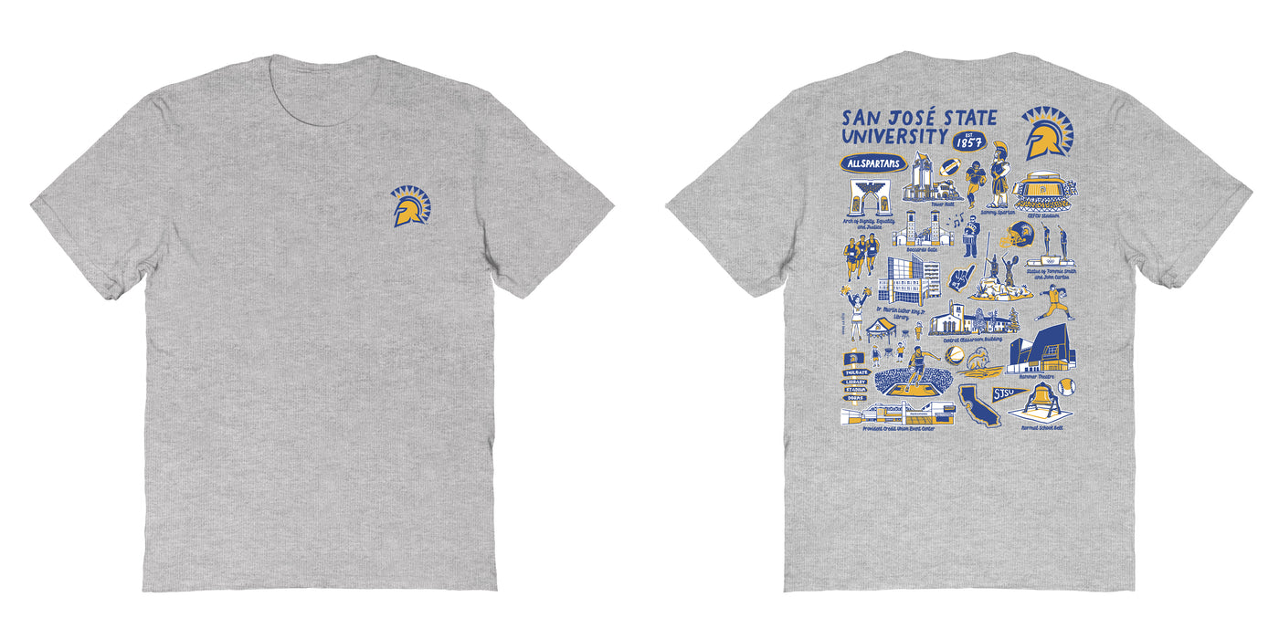 San Jose State Spartans Vive La Fete Impressions Artwork Royal Womens Cotton Tshirt - Vive La Fête - Online Apparel Store