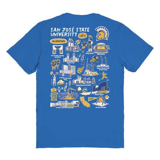 San Jose State Spartans Vive La Fete Impressions Artwork Royal Womens Cotton Tshirt - Vive La Fête - Online Apparel Store
