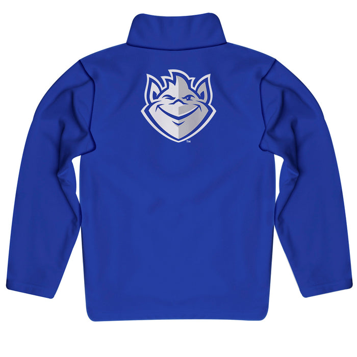 Saint Louis University Billikens SLU Vive La Fete Game Day Solid Blue Quarter Zip Pullover Sleeves - Vive La Fête - Online Apparel Store