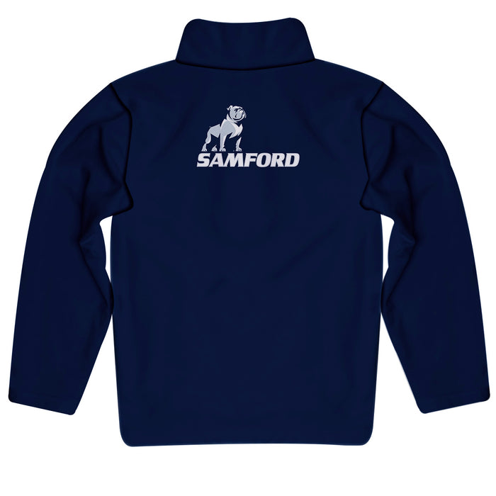 Samford University Bulldogs Vive La Fete Game Day Solid Navy Quarter Zip Pullover Sleeves - Vive La Fête - Online Apparel Store