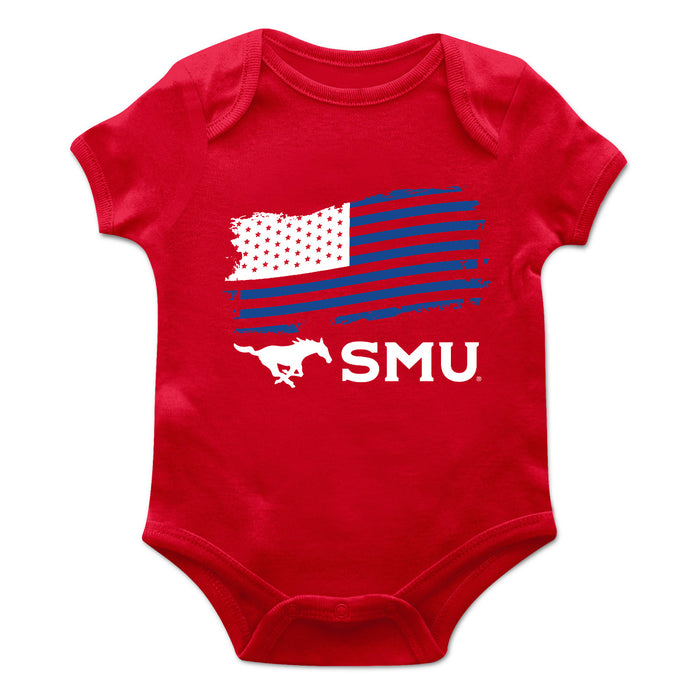 SMU Mustangs Vive La Fete Infant Game Day Red Short Sleeve Bodysuit