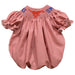 SMU Mustangs Smocked Red Gingham Short Sleeve Girls Bubble