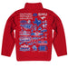 SMU Mustangs Hand Sketched Vive La Fete Impressions Artwork Red Boys Quarter Zip Pullover V1 - Vive La Fête - Online Apparel Store