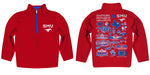 SMU Mustangs Hand Sketched Vive La Fete Impressions Artwork Red Boys Quarter Zip Pullover V1 - Vive La Fête - Online Apparel Store