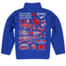 SMU Mustangs Hand Sketched Vive La Fete Impressions Artwork Blue Boys Quarter Zip Pullover V1 - Vive La Fête - Online Apparel Store