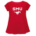 SMU Mustangs Short Sleeve Youth Cotton Top Red