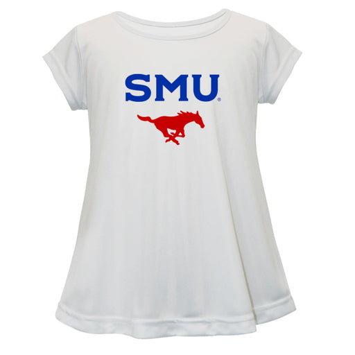 SMU Mustangs Short Sleeve Youth Cotton Top White