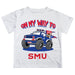 SMU Mustangs Vive La Fete Monster Truck Boys Game Day White Short Sleeve Tee