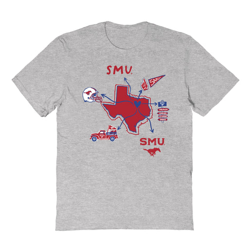 SMU Mustangs Hand Sketched Vive La Fete Impressions Icones Kids Grey T-shirt