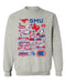 SMU Mustangs Hand Sketched Vive La Fete Impressions Grey Cotton Crewneck Sweatshirt for Women