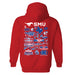 SMU Mustangs Hand Sketched Artwork Cotton Fleece Women Hoodie - Vive La Fête - Online Apparel Store