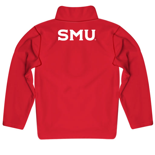 SMU Mustangs Vive La Fete Women Solid Red Quarter Zip Pullover Sleeves - Vive La Fête - Online Apparel Store