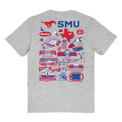 SMU Mustangs Vive La Fete Impressions Artwork Womens Cotton Tshirt - Vive La Fête - Online Apparel Store