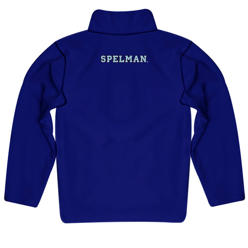 Spelman College Jaguars Vive La Fete Logo and Mascot Name Womens Blue Quarter Zip Pullover - Vive La Fête - Online Apparel Store