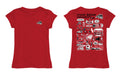 Stony Brook Seawolves Hand Sketched Vive La Fete Impressions Artwork Red Girls Cotton Short Sleeve Tee - Vive La Fête - Online Apparel Store