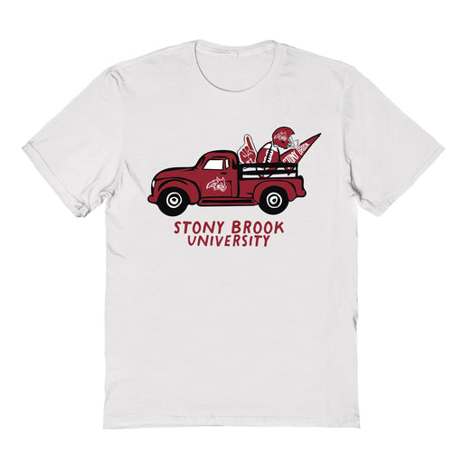 Stony Brook Seawolves Hand Sketched Vive La Fete Impressions Truck Kids White Cotton T-shirt
